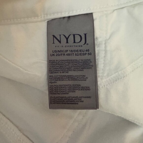 NYDJ Marilyn Straight Ankle Jeans Women's White Blue Tie-Dye Pants, Size 16 NWT - Picture 5 of 10